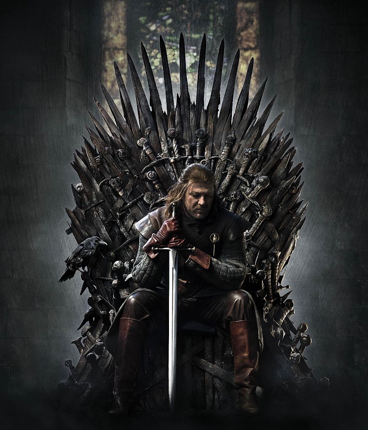throne, Game of Thrones, A Song of Ice and Fire, posters, TV series, Eddard 'Ned' Stark, swords, House Stark - desktop wallpaper
