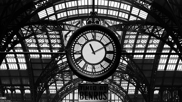 architecture, clocks, Pennsylvania, train stations, grayscale - desktop wallpaper