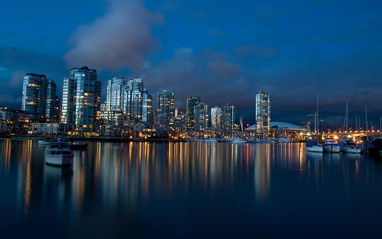 water, coast, skylines, architecture, ships, buildings, Vancouver, vehicles - desktop wallpaper