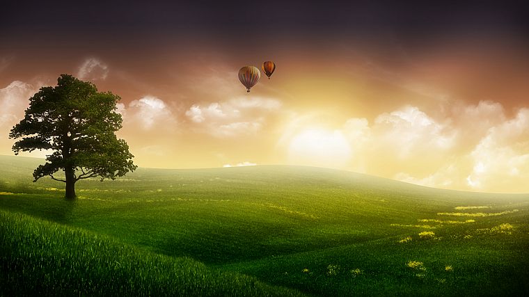landscapes, hot air balloons - desktop wallpaper