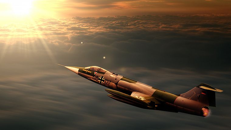 aircraft, Luftwaffe, F-104 Starfighter, skyscapes - desktop wallpaper