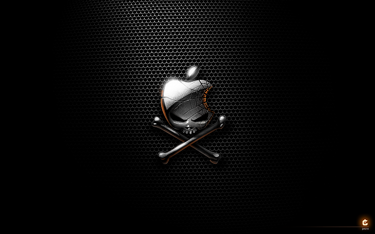 Apple Inc., skull and crossbones, logos - desktop wallpaper