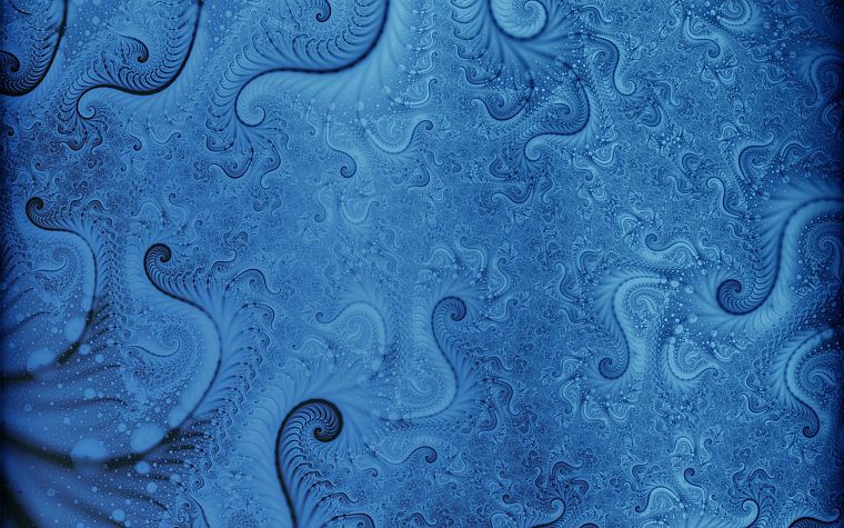 blue, fractals, spiral - desktop wallpaper
