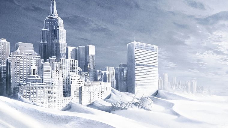 snow, New York City, apocalyptic - desktop wallpaper