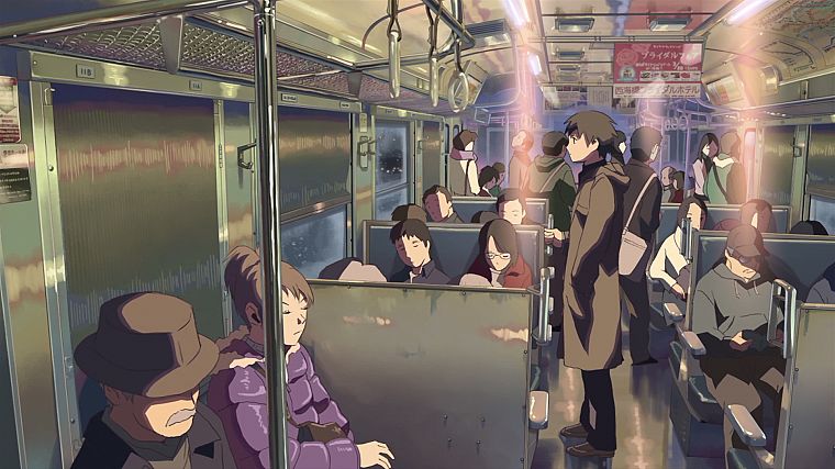 trains, Makoto Shinkai, lonely, 5 Centimeters Per Second, vehicles, train car, railroad car - desktop wallpaper