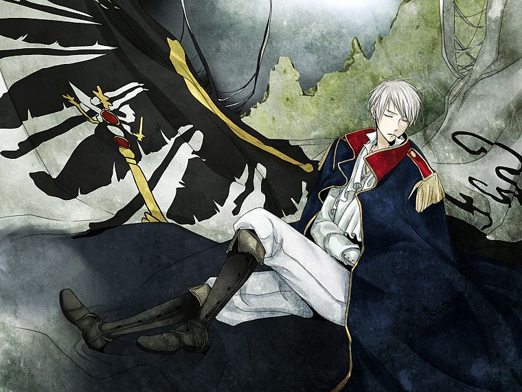 boots, flags, anime, Prussia, white hair, Axis Powers Hetalia - desktop wallpaper