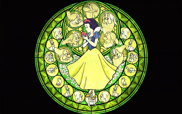 Kingdom Hearts, Snow White, stained glass - desktop wallpaper