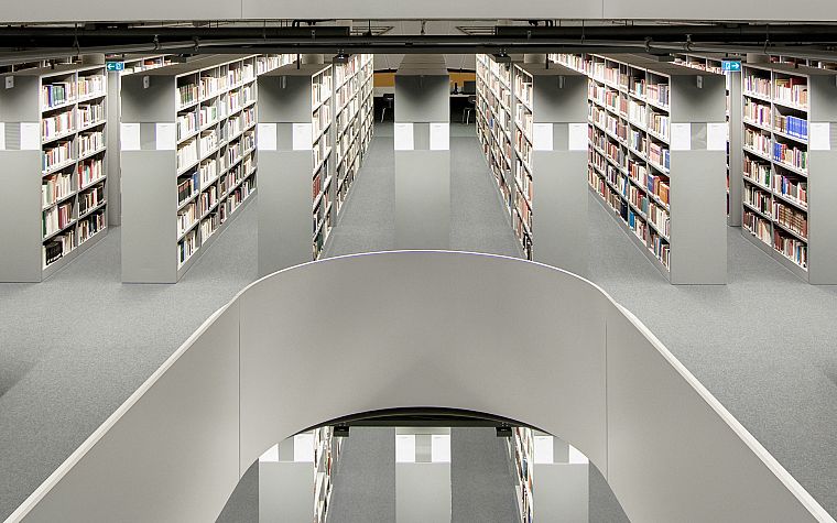 library, books, interior design - desktop wallpaper