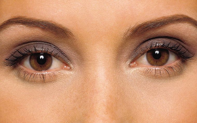 close-up, eyes, brown eyes - desktop wallpaper