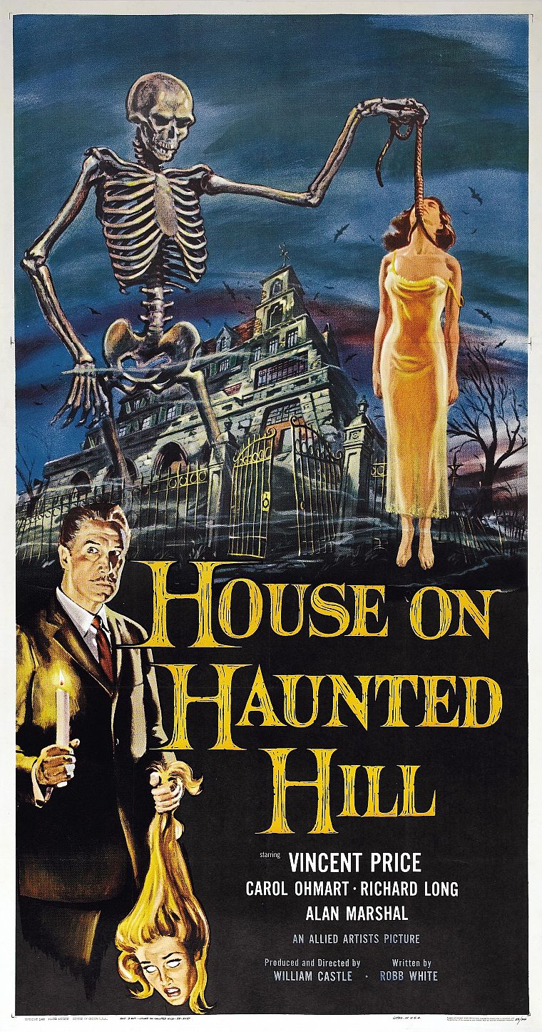 movie posters, House on Haunted Hill, Vincent Price - desktop wallpaper