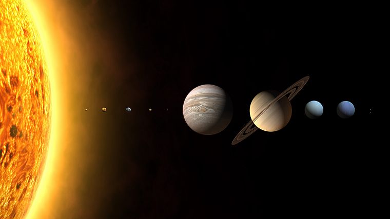 Sun, outer space, Solar System, planets, astronomy - desktop wallpaper