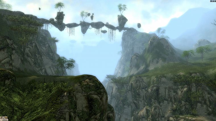 3D view, landscapes, CGI, Guild Wars, floating islands, computer graphics - desktop wallpaper