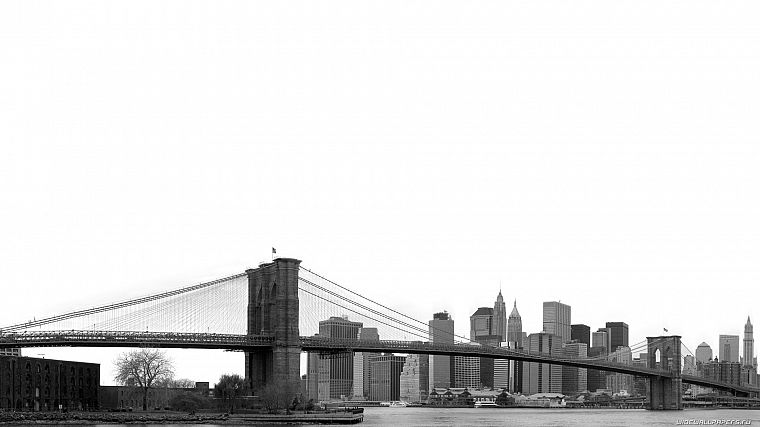 bridges, New York City, city skyline - desktop wallpaper