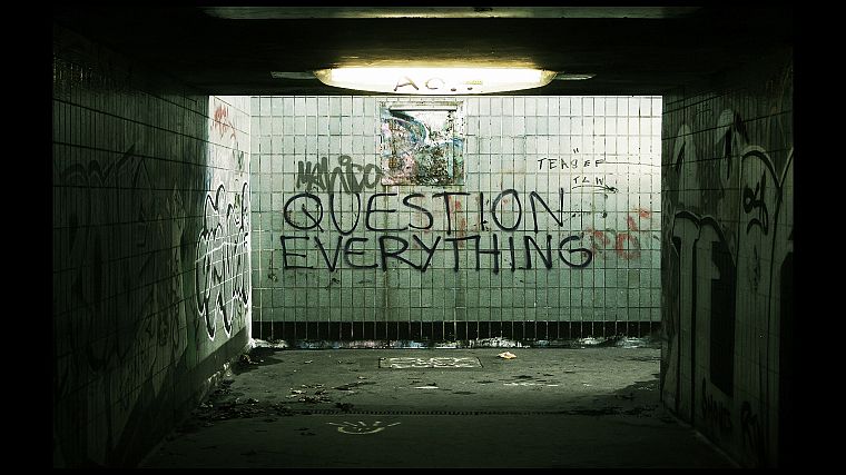 graffiti, Question Everything - desktop wallpaper