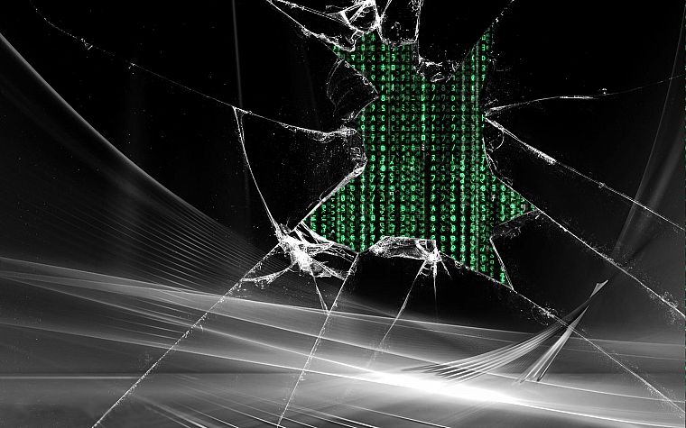 Matrix, broken screen - desktop wallpaper