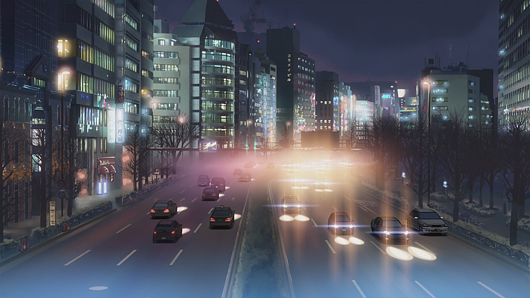 cityscapes, architecture, buildings, downtown, Makoto Shinkai, 5 Centimeters Per Second, artwork, anime - desktop wallpaper