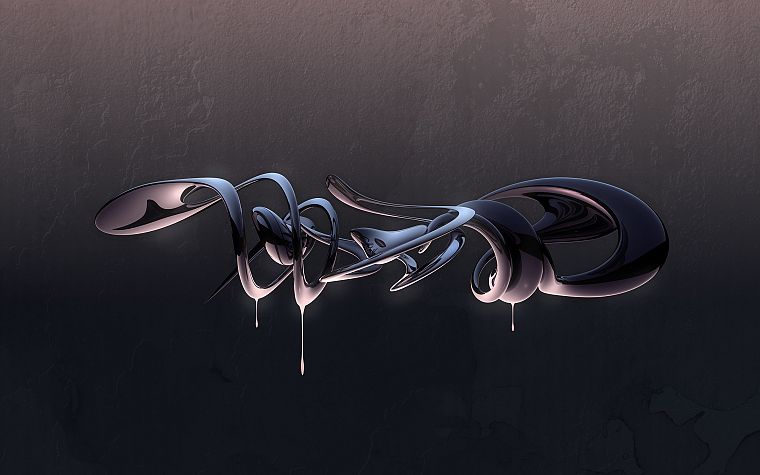 abstract, dark, CGI, digital art, reflections - desktop wallpaper
