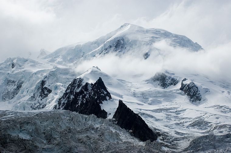mountains, snow, glacier - desktop wallpaper
