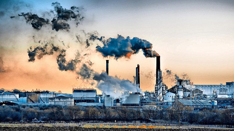 smoke, industrial plants - desktop wallpaper