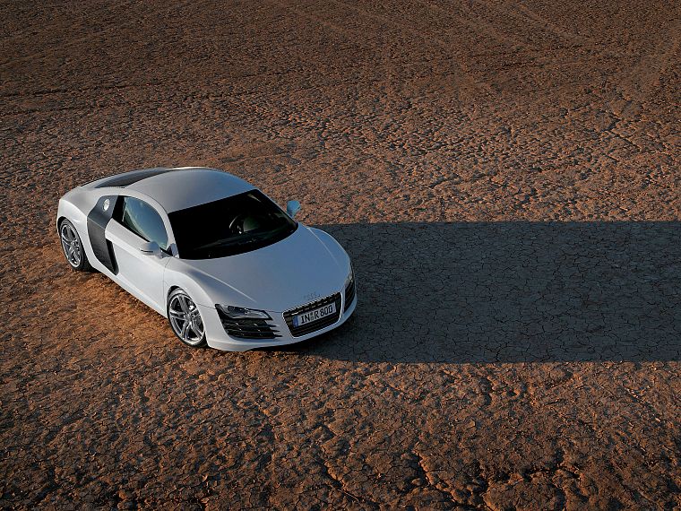 cars, deserts, Audi, silver, Audi R8, German cars - desktop wallpaper