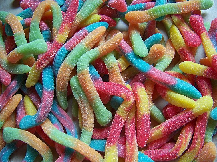 multicolor, candies, worms - desktop wallpaper