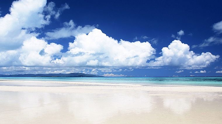 ocean, clouds, landscapes, skyscapes, beaches - desktop wallpaper