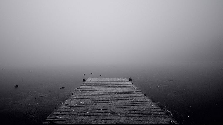 dock, fog, piers - desktop wallpaper