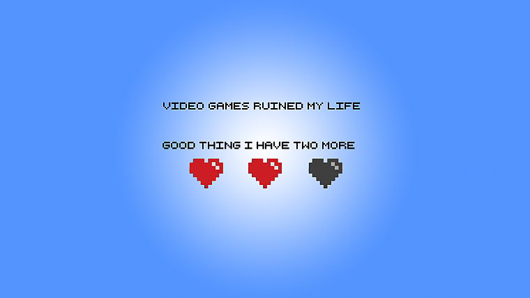 video games, minimalistic, geek, funny, hearts - desktop wallpaper
