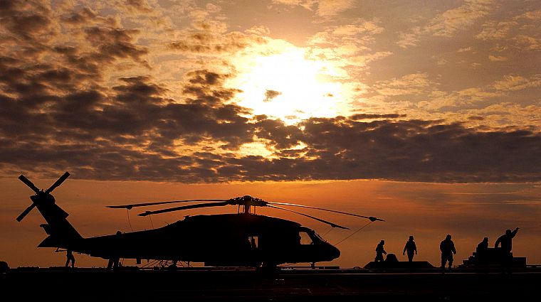 sunset, aircraft, military, helicopters, vehicles, UH-60 Black Hawk - desktop wallpaper