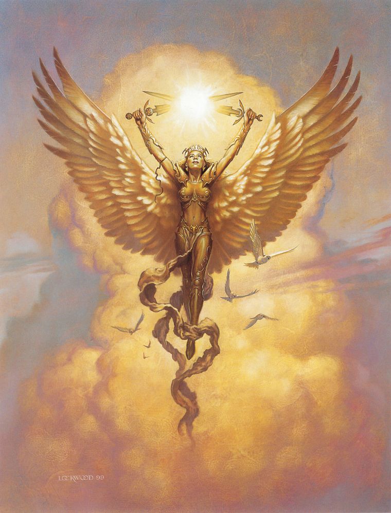 angels, wings, Magic: The Gathering, fantasy art, artwork, Todd Lockwood - desktop wallpaper