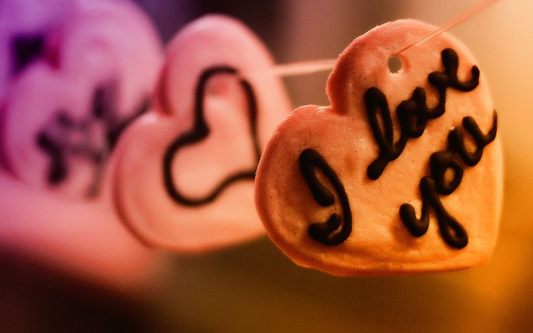 love, cookies, hearts - desktop wallpaper