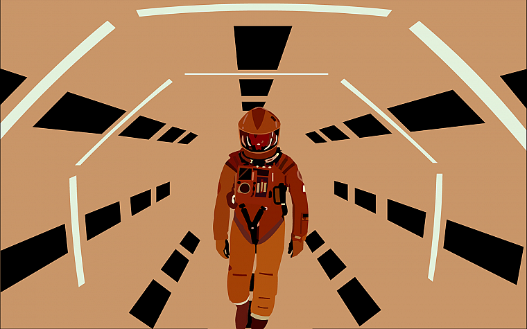 space suits, 2001: A Space Odyssey, vector art - desktop wallpaper