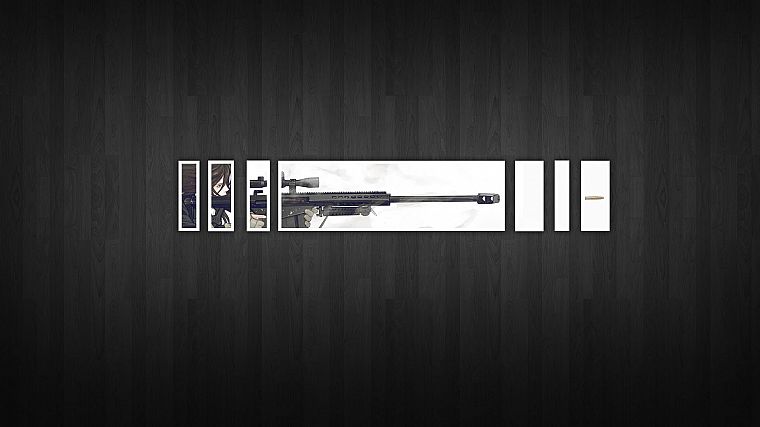 minimalistic, snipers, Gunslinger Girl, simplistic, wooden floor - desktop wallpaper