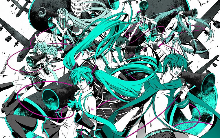 Vocaloid, Hatsune Miku, Megurine Luka, Kaito (Vocaloid), Kagamine Rin, Kagamine Len, Love is War, Megpoid Gumi, Meiko, Kamui Gakupo - desktop wallpaper