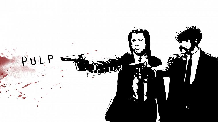 movies, Pulp Fiction, Samuel L. Jackson, John Travolta - desktop wallpaper