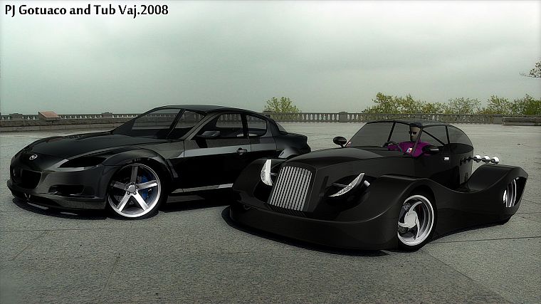 3D view, cars - desktop wallpaper