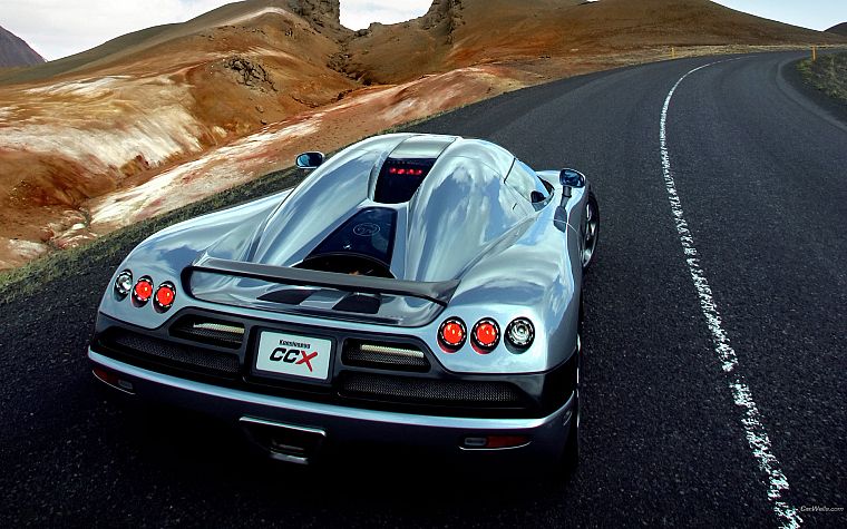 cars, roads, back view, vehicles, Koenigsegg CCX - desktop wallpaper