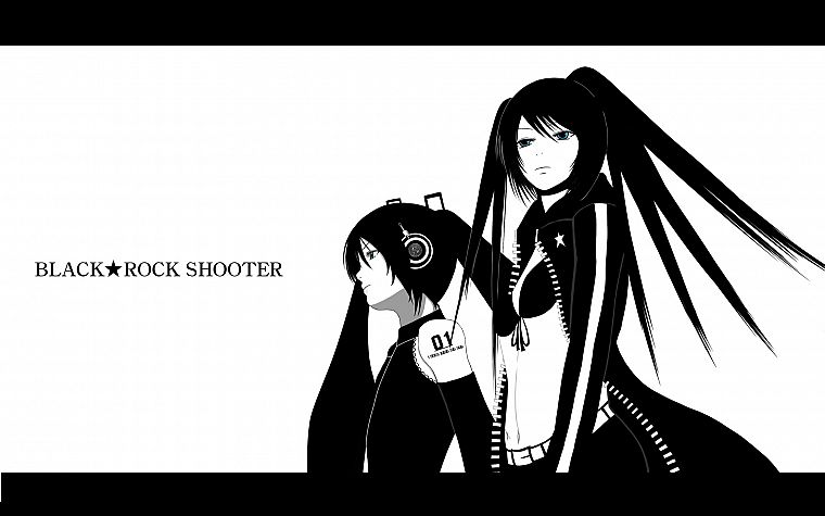 Vocaloid, Black Rock Shooter, Hatsune Miku, crossovers, detached sleeves - desktop wallpaper