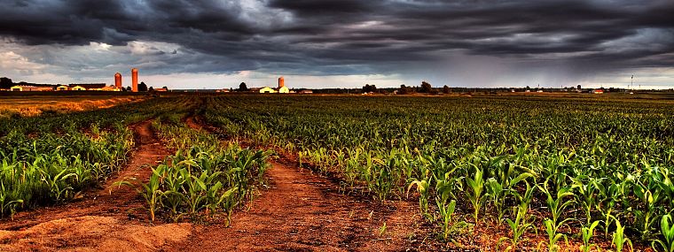 landscapes, overcast, HDR photography, farmland - desktop wallpaper