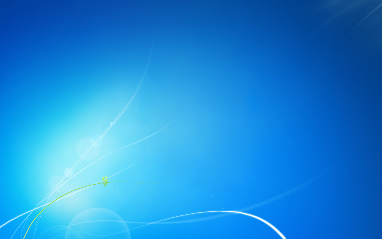 Windows 7, leaves, Microsoft Windows, blue background - desktop wallpaper