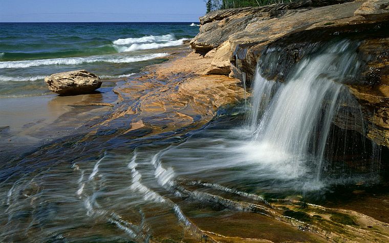 nature, waterfalls, beaches - desktop wallpaper
