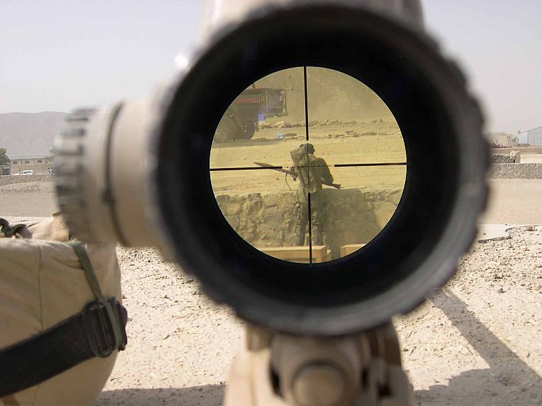 scope, soldiers, military, sniper rifles, recoil - desktop wallpaper