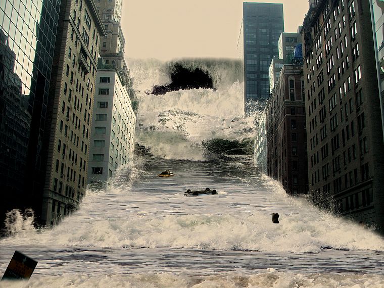 water, cityscapes, flood - desktop wallpaper
