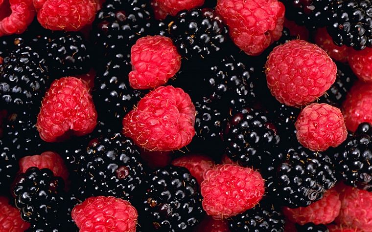 raspberries, berries, blackberries - desktop wallpaper