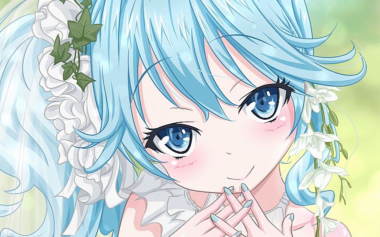 blue hair, Denpa Onna to Seishun Otoko, Touwa Erio, anime girls - desktop wallpaper
