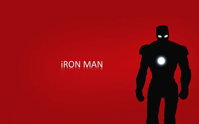 Iron Man, red, silhouettes, Marvel Comics - desktop wallpaper