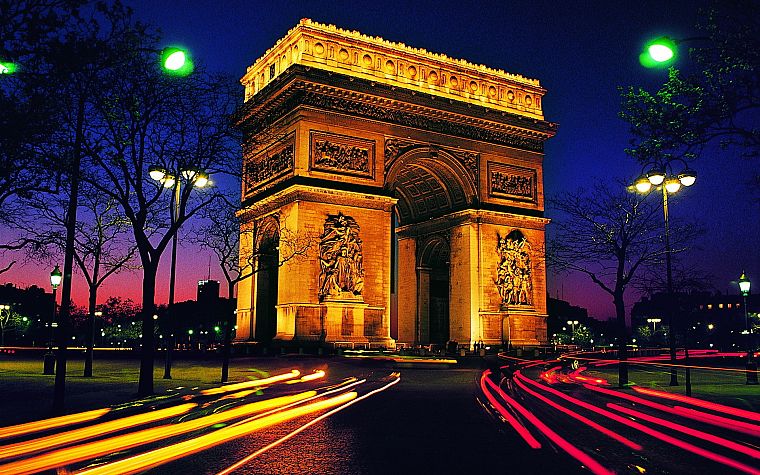 Paris, cityscapes, lights, multicolor, France - desktop wallpaper