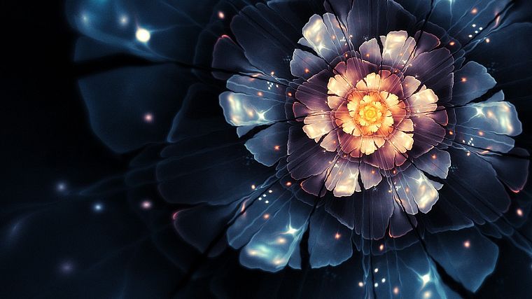 flowers, bloom, digital art, nucleus - desktop wallpaper