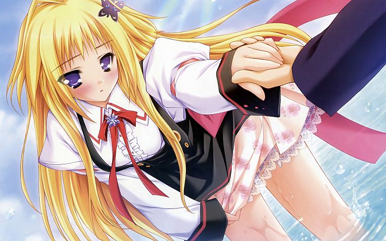 blondes, anime girls - desktop wallpaper