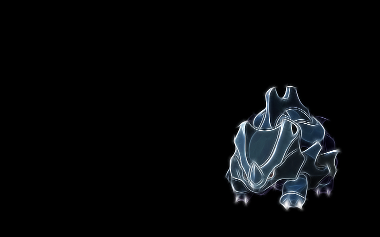 Pokemon, simple background, black background, Ryhorn - desktop wallpaper